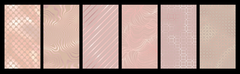 Set of pale pink metallic enchanting textures - elegancy fancy graphic templates kit
- 557427835