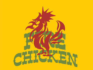 rustic fire chicken logo, hen flame hot symbol vector icon illustration, modern gradient logo , fast food restaurant app icon