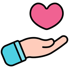 hand outline color icon