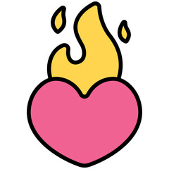 passion outline color icon