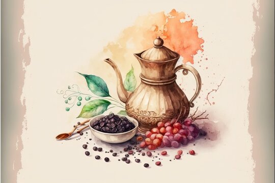 a painting of a teapot.