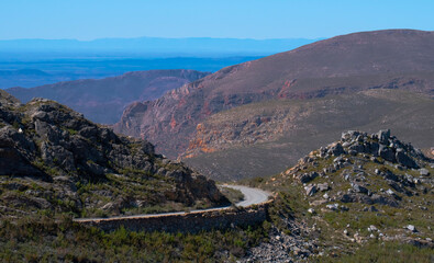 Hairpin bend above the Teeberg view site, Swartberg Pass, Western Cape.