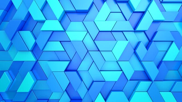 Background of Geometric Shapes. Abstract motion, loop, two color, 3d rendering, 4k resolution
