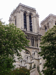 Panoramic view of notre dame on a spring day. Paris. France.