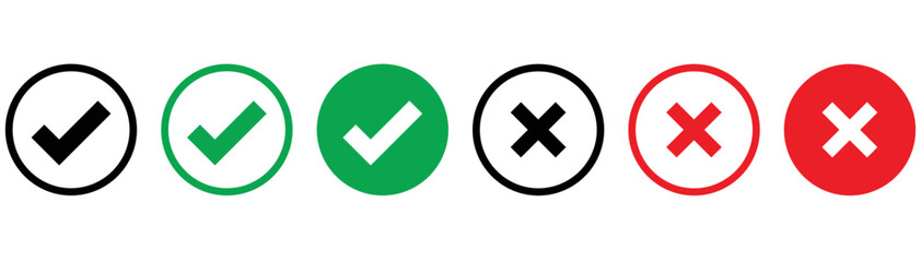 check mark set icon simple. check mark inside circle collections symbol. vector illustration