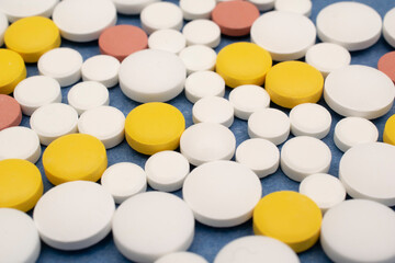 pills scattered, medical pills. anxieties