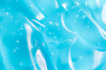 blue thick gel background with air bubbles