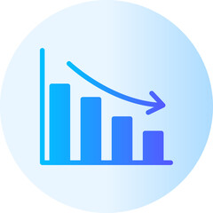 bar down gradient icon