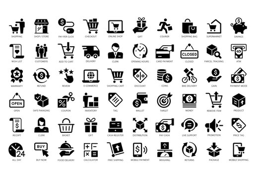Shopping Flat Icons Set