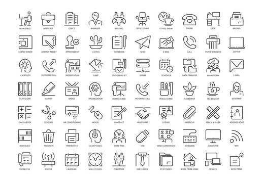 Workspace Outline Icons Set