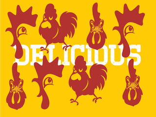 rustic fire chicken logo, hen flame hot symbol vector icon illustration, modern gradient logo , fast food restaurant app icon