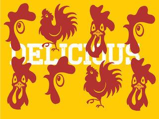 rustic fire chicken logo, hen flame hot symbol vector icon illustration, modern gradient logo , fast food restaurant app icon