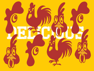 rustic fire chicken logo, hen flame hot symbol vector icon illustration, modern gradient logo , fast food restaurant app icon