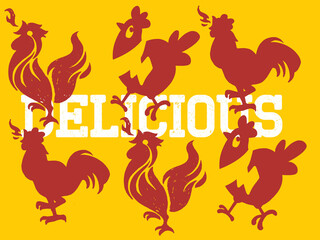 Fototapeta na wymiar rustic fire chicken logo, hen flame hot symbol vector icon illustration, modern gradient logo , fast food restaurant app icon