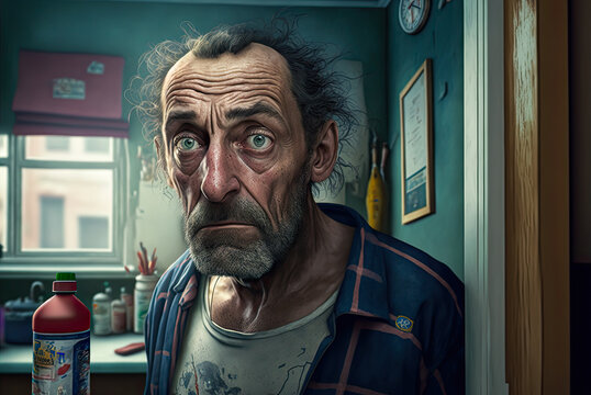 Sleazy landlord, portrait. Generative AI