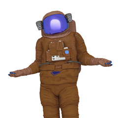 astronaut is asking a question and waiting for an answer