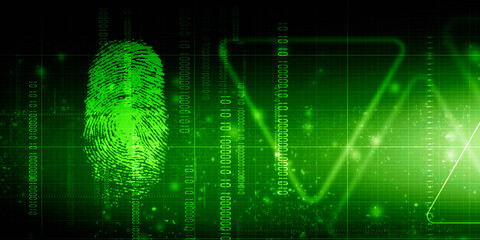 Fingerprint Scanning Technology Concept 2d Illustration
