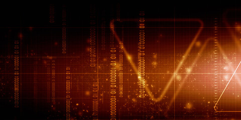 2d illustration Abstract futuristic electronic circuit technology background
