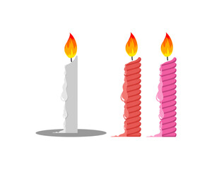 birthday candles on a white background