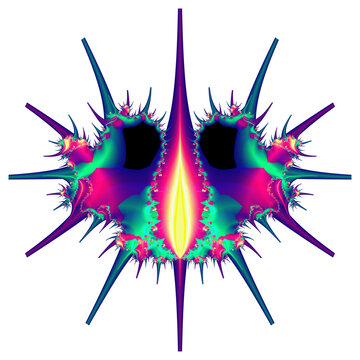 Spiky Fractal Bug in Blue Pink Purple and Green