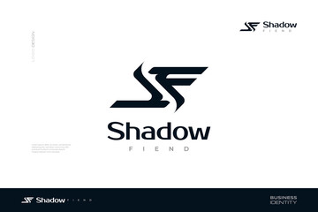 Abstract Initial Letter S and F Logo Design with Negative Space Style. SF or FS Monogram Logo for Business and Brand Identity