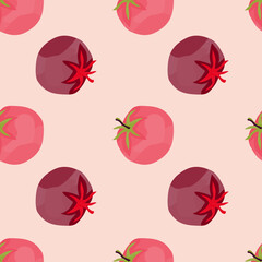 Seamless pattern with tomato. Organic vegetable wallpaper.