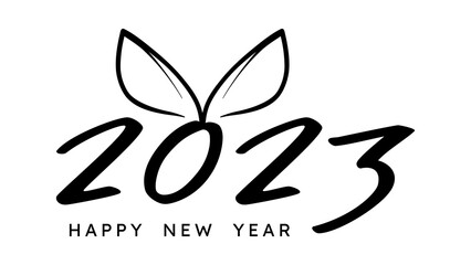 Happy New Year 2023 , 2023 calligraphy handwriting isolated on white background, , Illustration Vector EPS 10