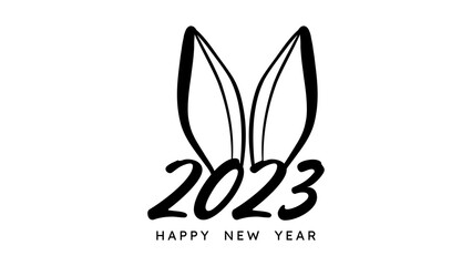 Happy New Year 2023 , 2023 calligraphy handwriting isolated on white background, , Illustration Vector EPS 10