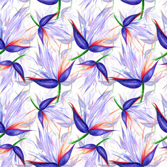 Watercolor flowers in a seamless pattern. Can be used as fabric, wallpaper, wrap.