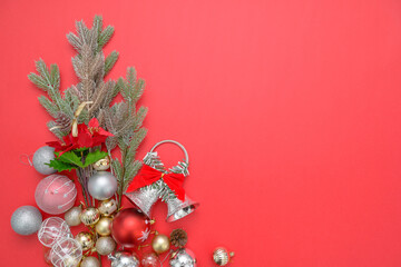 Christmas material，Christmas material, X'mas Flower and ball and Christmas socks decorations.