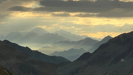 sunset in the mountains