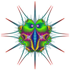 Spiky Bug in Green Blue and Purple - 557441428
