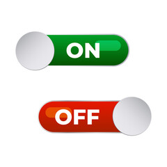 On and Off Toggle switch button with Transparent Background