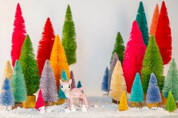 Mid Century Modern Christmas Bottle Brush Trees