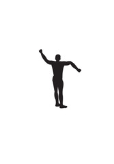 Fototapeta na wymiar silhouette of a man jumping