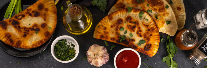 Chebureks, empanadas fried pasties