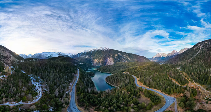 Lake on the mountain and forests in Austria