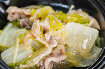 白菜と豚肉の炒め物