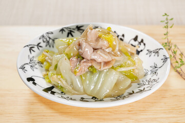白菜と豚肉の炒め物