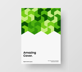 Trendy placard design vector layout. Premium mosaic shapes pamphlet concept.