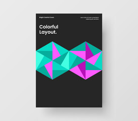 Original annual report A4 vector design layout. Modern geometric shapes banner template.