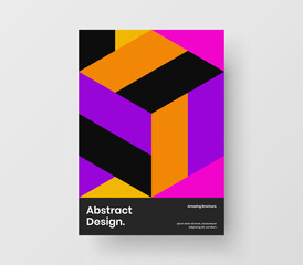 Fresh mosaic shapes placard illustration. Modern journal cover A4 vector design concept.