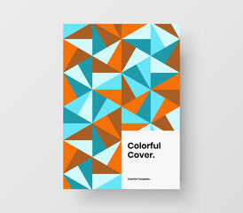 Amazing cover vector design template. Trendy geometric tiles annual report illustration.