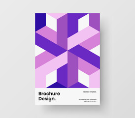 Creative geometric hexagons annual report layout. Colorful poster A4 design vector template.