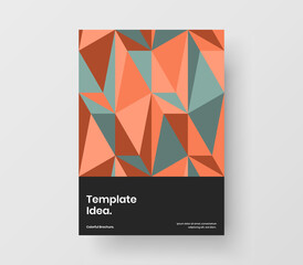 Colorful corporate brochure A4 vector design concept. Creative geometric pattern presentation illustration.
