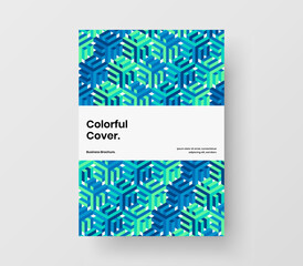 Vivid annual report A4 design vector template. Modern geometric shapes catalog cover illustration.