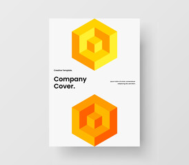 Isolated presentation design vector layout. Fresh mosaic shapes booklet illustration.