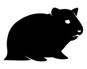 Silhouette of hamster. Vector illusttrationof pet.
