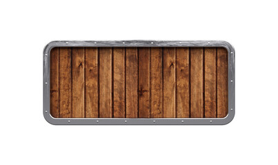 Wooden board with metal edge