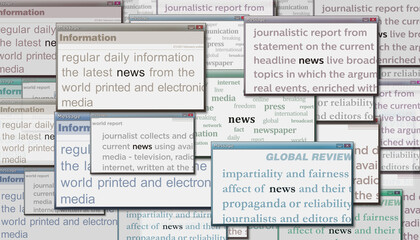 News headline titles media with 3d illustration